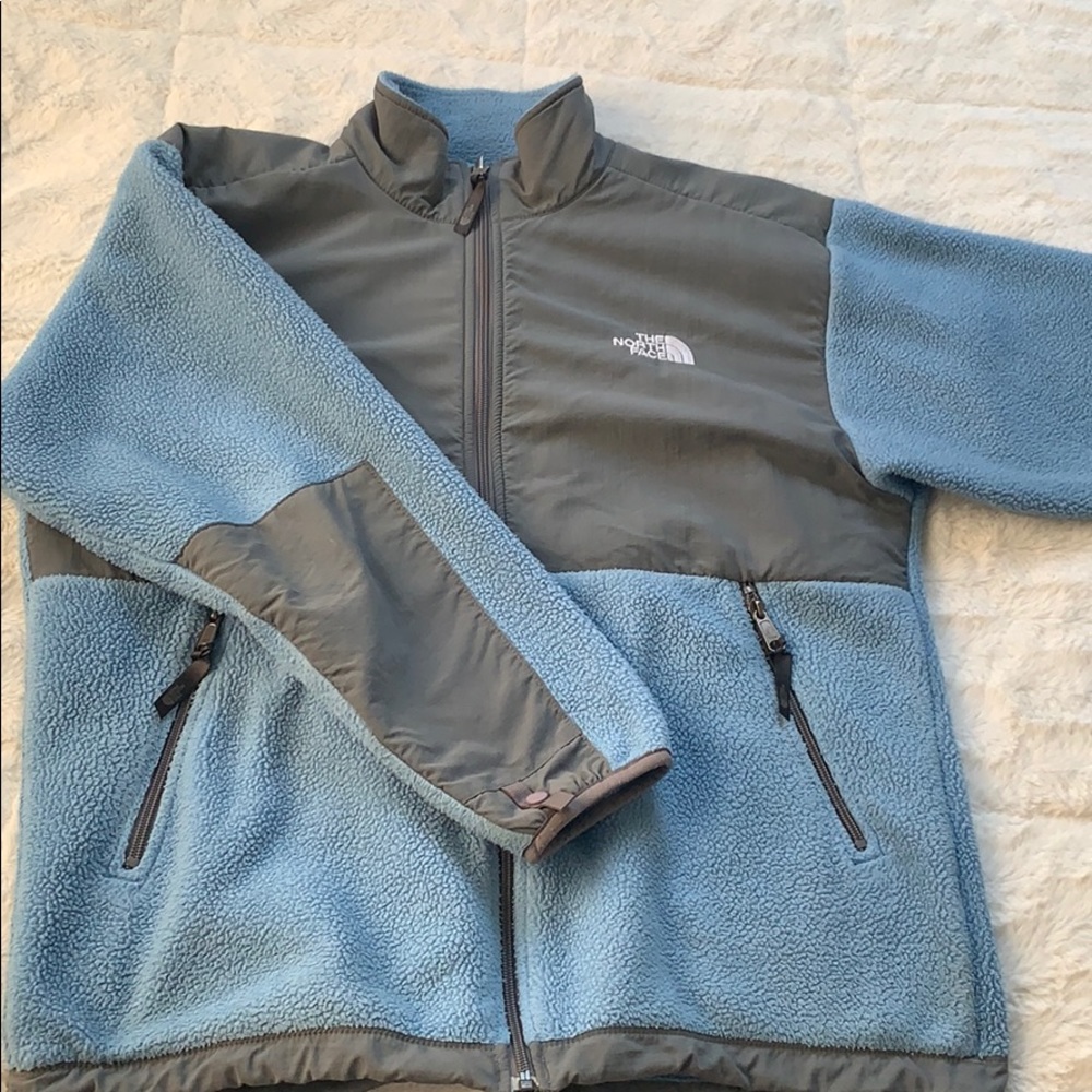 The North Face baby blue fleece